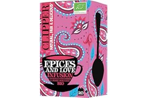 CLIPPER NATURAL, FAIR & DELICIOUS CLIPPER - Infusion Bio - Épices and Love - Cannelle, Gingembre & Orange - 20 Sachets d'Infusion Bio - 1 paquet