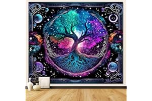 FENDROM Moon Phase Tree of Life Tapestry Moon And Sun Boho Spiritual Aesthetic Wall Hanging Backdrop Blanket for Bedroom Living Room Dorm Decor