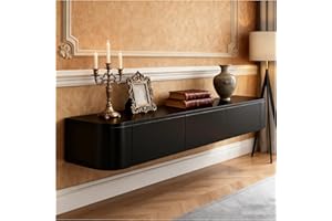 KSYGINXD Unidad De TV Flotante, Mueble De TV Montado En La Pared, Mueble Bajo para TV De Pie O Colgante, Consola Multimedia para Centro De Entretenimiento(Negro,180x24x20cm)