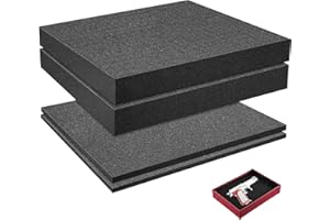 CISSIYOG 4 Pezzi L'inserto in Schiuma Consegna Foglio Cubo Preseparato Fessure Riempitivo Con Fondo per Scatola Portautensili, 400 x 300 x 50mm, 400 x 300 x 10mm