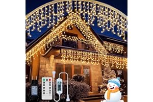 RJEDL 18+5M 600 LED Rinnovabili Luci di Natale da Esterno, Luci Natalizie da Esterno Cascata con 8 Modalità,Timer,Funzione Memoria Tenda Luminosa Esterno per Decorazioni Natalizie da Balcone