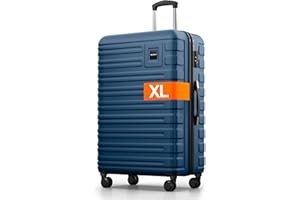 Travely Valise en Polycarbonate, Taille XL, 77 cm, Volume intérieur 100 L, Dimensions 158 cm, Valise à Coque Rigide très Robuste avec roulettes Souples et Serrure TSA, Valises, Valises à roulettes