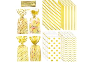 BREMOROU 100 sztuk torebek celofanowych, torebek na ciasteczka, do napełniania, przezroczyste torebki na prezenty, torebki celofanowe, na Boże Narodzenie, słodycze, przezroczyste torebki celofanowe