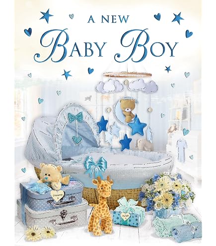 Grußkarte Zur Geburt Des Enkelsohns – Piccadilly Greetings – 20,3 X 15,2 Cm – Hochwertig & Aus UK