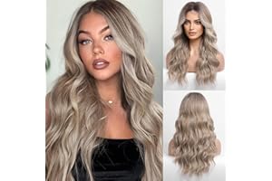 BLONDE UNICORN Wigs for Women Lace Front Wig Long Wavy Wigs Hand-Tied Hairline Natural Looking Synthetic Wigs for Daily Use (Ash Blonde)