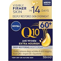 NIVEA Q10 Power Anti-Falten Nachtcreme – Mit Bio-Arganöl Für Trockene Haut, 50 Ml