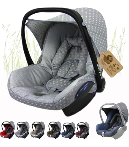 Bambiniwelt Replacement Cover for Maxi-Cosi Pebble 5-Piece Cover for Baby Car Seat Complete Set Light Green with Dots XX Baby Products