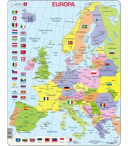 Puzzle harta Europei natur in limba engleza