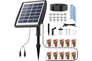 Ankway solarny system nawadniania, automatyczny system nawadniania ogrodu, zasilany energią słoneczną, zestaw do nawadniania kropelkowego z czujnikiem wody, urządzenie do samodzielnego nawadniania z timerem, do szklarni, ogrodu, na balkon