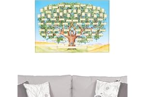 DUBBULON 2Pcs Family Tree Chart To Fill In - DIY Handwriting Family Tree Diagram | 6 Generation Fillable Ancestry Chart | Family Memory Gift | Genealogy Supplies To Build Your Family History With Your Children
