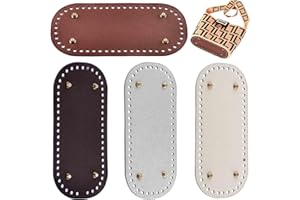 Itian 4 Piezas Bases para Bolsos de Crochet, Almohadilla Inferior de Bolso, Cojin Inferior Cuero con Agujeros, Bolsas Ganchillo Base, para Accesorios Hechos a Mano del Bolso DIY