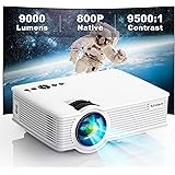 Miden 9000 Lumens Mini Proiettore, Proiettore Portatile 1080P Full HD, Videoproiettore LCD avec Display da 260” & 990000 ore,