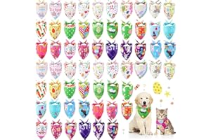 SANWUTA 60 Pcs Easter Dog Bandanas Bulk Bunny Dog Bandanas Adjustable Dog Bibs Triangle Dog Scarf Holiday Pet Costume for Small Medium Pet Dog (Bunny Pattern)