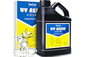 YUMCRAFT Resina UV - 500 g Resina Epossidica UV Trasparente Basso Odore per Creazione di Gioielli Resin, Artigianato in Resina, Pittura - Colla Resina UV Indurimento rapido per DIY Colate, Stampo