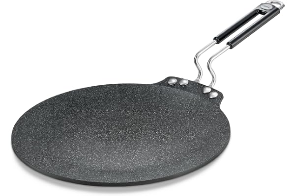 Prestige Durastone Hard Anodised Non-Stick Dosa Tawa 30cm 6 Layers Extra Durable Stone Coating Stainless Steel Cool Touch Handles Induction & Gas Compatible 2 Years Warranty