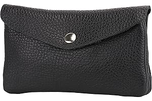 SH Leder Prawdziwa skóra małe poręczne etui na karty portmonetka podróż sport urlop compackt Lifestyle Unisex 15x9cm Mila B085, czarny, XS, Casual