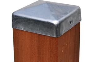 PROFISHOP-BREMEN Pfostenkappe Zaunkappe Zierkappe feuerverzinkt, inkl. VA-Schrauben Pyramidenkappe verzinkt (für Pfosten 7x7 cm)