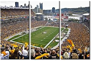 TUMOVO Heinz Feld-Wandkunst für Wohnzimmer, Steelers, American Football Team Gemälde auf Leinwand, Sport, Stadion, moderne Kunstwerke, Heimdekoration, fertig zum Aufhängen, 152.4 x 101.6 cm (B x H)