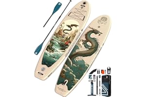 ANYFAST Stand up Paddle-Board-Wide-Gonfiabile-Pesca-Paddleboard - 335x88 Ultra Stabile Wide SUP, pompa, porta macchina fotografica, guinzaglio, zaino, accessori, giovani/adulti