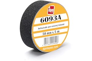 Dpm Tapes 6093A - Ruban Adhésif Antidérapant Noir Pour Intérieur/Extérieur - Antichute, Antidérapant, Sans Résidus (50 mm x 5 m)