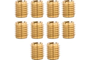 E-Z LOK 400-M6 Threaded Insert, Brass, Knife Thread, M6-1.0 Internal Threads, 0.500" Length (Pack of 10), Knife Thread, M6"