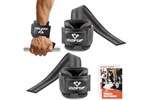 ‎COFOF COFOF Zughilfen Krafttraining, mit Doppelseitiger Anti-Rutsch-Gummistreifen, Zughilfe mit 5mm Gepolstert, Bodybuilding, Profi Lifting Straps für Frauen und Männer