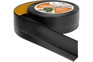 Quest Plinthe Souple Autoadhésive - 50 mm x 20 mm - Plinthe en PVC de finition - Pour l'intérieur, mur, sol, salle de bain, salon - Flexible, Étanche, Décoratif - 5 mètres, Noir