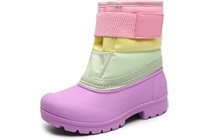 FUPPIA Toddler Snow Boots Boys Girls Waterproof Velvet Liner Warm Boot Non-Slip Elastic Band Shoes Kids Winter Boots