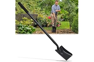 ABTOOL Kleine Spaten Garten zum Graben, Spaten Schaufel Strand Schaufeln mit 110cm Griff, Heavy Duty Portable Metall Gartenschaufel für Camping Graben Einfassung, Strand Sand verwenden, Schwarz