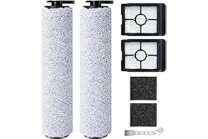 FIXBETTER Rouleau de brosse de rechange et filtre HEPA pour BISSELL CrossWave HF3 Aspirateur Balai Laveur Sans Fil (3598N), 2 rouleaux de brosse + 2 filtres HEPA + 2 éponges filtrantes + 1 brosse de nettoyage