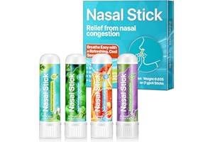 MXCZBSM Bastone nasale,bastone da inalazione per il naso in 4 pezzi,oli rinfrescanti di menta piperita,sollievo dalla congestione nasale,inalatore portatile per la congestione nasale,migliora la respirazione