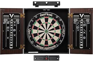 Viper Stadium Cabinet & Shot King Sisal/Bristle Dartboard Ready-to-Play Bundle: Elite Set (Shot King Dartboard, Darts, Shadow Buster and Laser Throw Line)
