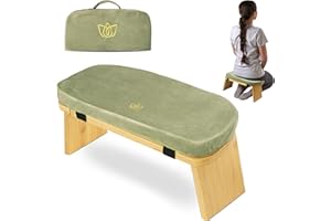 Florensi Banco de meditación (457 x 178 x 152 cm) bambú plegable y ergonómico banco de oración resistente cómodo para arrodillarse o sentarse perfecto para meditación más profunda y más larga.