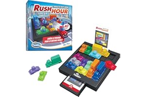 ThinkFun - Rush Hour - Jeu de logique - Casse-tête - Embouteillage - 40 défis 4 Niveaux - 1 Joueur ou Plus - dès 8 Ans - Ravensburger - 76600 - Mixte - Version française