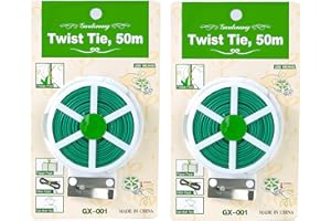 MENGH-SHOP Alambre de Jardín Recubierto de Plástico Planta Lazos de Torcedura Corbata de Jardín Giratoria con Cortador, Cuerda de Alambre Plastificado para Jardinería Hogar y Oficina 2 Rollos 100m (Verde)