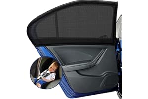 ‎TETSMG Sonnenschutz Auto Baby, 2-Stück Universal Selbsthaftende Sonnenschutztuch Kinder |Elastizität Sonnenblende Auto Netz| Autofenster Sonnenschutzrollos (Heckscheibe)