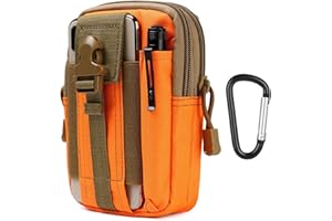 flintronic Tactical Waist Bags, Universal Outdoor Waist Bag | Molle EDC Pouch + Outdoor Hook | Utility Gadget Waist Bag with Cell Phone Holster for Sports, Hiking, Camping, Traveling