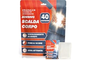 Bramble - Scaldamuscoli adesivi (confezione da 40) - Cerotti adesivi ultrasottili per un calore mirato - Attivati ​​dall'aria e inodori - Fino a 10 ore di calore
