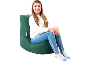 MaxiBean Bean Bag Chair Seat Indoor Or Outdoor Garden Beanbag Kids Gaming Recliner Cushion With Filling Included (Green)