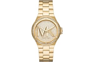 Michael Kors Orologio Lennox da donna, Movimento al quarzo a tre lancette in tonalità oro con cinturino in acciaio inossidabile