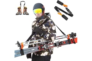 ARTEBTE Ski Straps for Carrying Adjustable Shoulder Sling with Cushioned Holder Protects from Scratches Easy Transport Ski Gear Great for Families