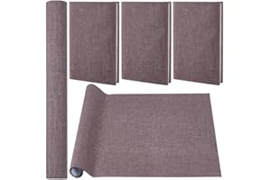 CRASPIRE 51 x 11.8 Tela de Lino para Libros Color Café Encuadernación de Libros Superficie de Tela Cubierta para Libros con Respaldo de Papel Tela Densa Álbumes Recortes Cubierta Archivo Protector