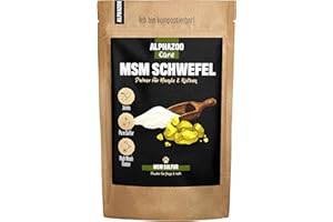 alphazoo MSM polvere di zolfo 250 g, per cani gatti articolazioni, 99,9% puro, cristalli organici metilsulfonilmetano ad alto dosaggio, polvere articolare senza additivi, vegano, fattore mesh 40-80,