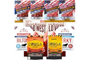Kings Beef Jerky und Biltong Test Paket - CRUGA, KINGS, WILD WEST, BIG TEXAN Big Mix - 610g Trockenfleisch