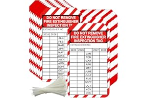 POP RESIN Fire Extinguisher Inspection Tags 2024-2027 - 4 Year Record Tags 3.25 x 5.75 Inch - 25 Pcs