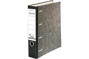 Oryginalny marmur Falken z recyklingu z podwójnym folderem. 7 cm szerokości czarny na 2x DIN A5 półkę poziomą z przyklejoną tylną etykietą Niebieski