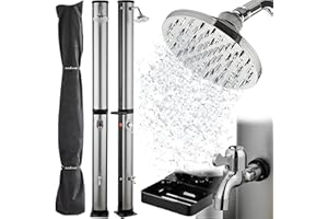 ‎HOLZ4HOME holz4home® Solardusche Gartendusche I Aussendusche mit Warmwasser bis 60°C I Outdoordusche für Garten & Pool inkl. Schutzhaube, Wasserhahn und Seifenablage