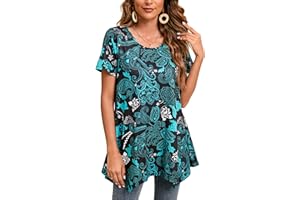 Enmain Femme Tunique à 3/4 Manches Longues Chemise Imprimée à Motifs Floraux Paisley pour Les Femmes Casual élégant Chic T-Shirt Blouses