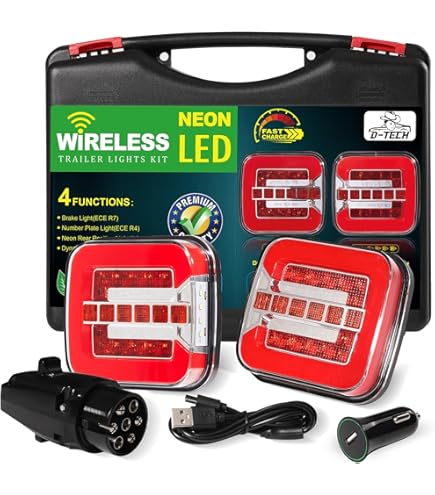 Fanali Posteriori Magnetici Per Rimorchio | Wireless E Ricaricabili | 5 Funzioni LED | Omologati ECE - Foto 8