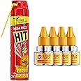 HIT Cockroach Killer Spray, 700ml + Good Knight Gold Flash - Mosquito Repellent Refill, 45ml Each (Pack of 4)